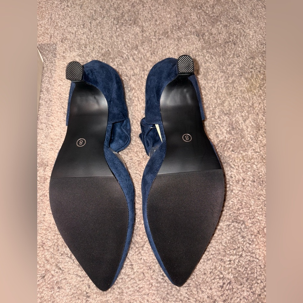 Elegant Navy Blue Women's Heels - Picture 3 of 5